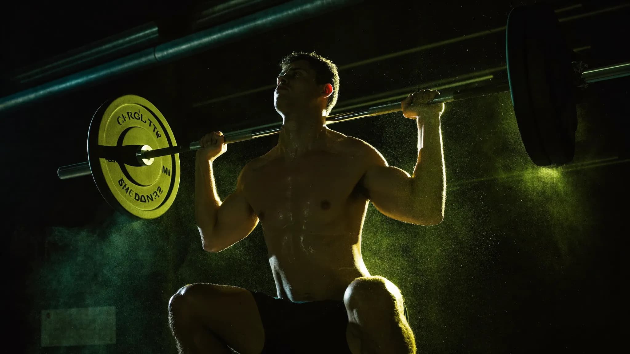 Atleta entrenando fuerza en un gimnasio