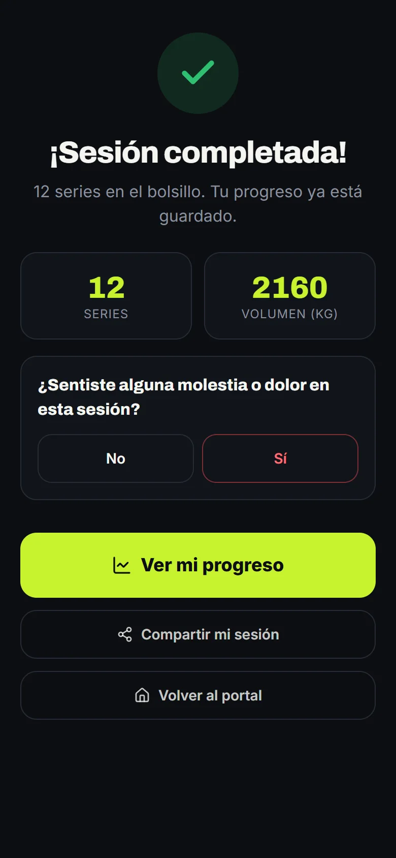 Pregunta de molestia al terminar la sesión